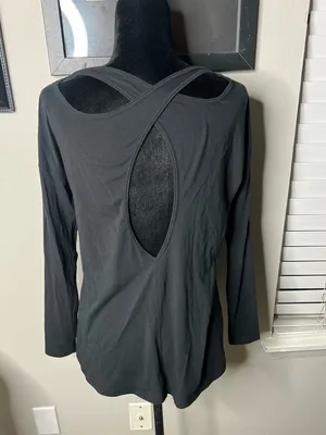 Lululemon Back into it‎ long sleeve shirt pima cotton black 8 thumbnail 6