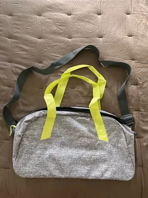 adidas Gray Duffel Bag with Neon Yellow Handles thumbnail 2