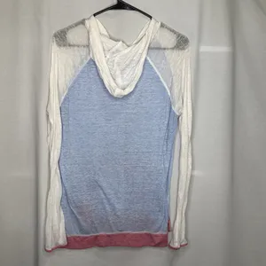 Pink Rose Lightweight Long Sleeve Hoodie Women's L thumbnail 2
