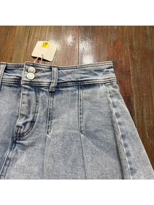 GB Light Blue Denim Mini Skort Pleated Size Small NWT thumbnail 4