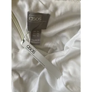ASOS Wave Jacquard Puff Sleeve Mini Dress Size 6 Ivory Bridal Rush Sorority thumbnail 6