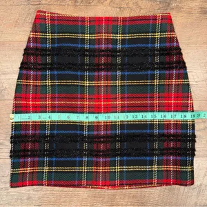 J. Crew Tartan Plaid Wool Blend Tweed Mini Skirt with Black Glitter Accemts thumbnail 11