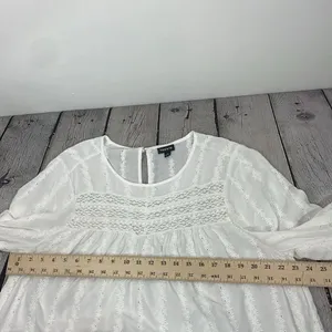 Torrid White Eyelet & Lace Embroidered Hi-Lo Blouse size 1X thumbnail 14