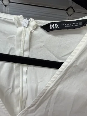 ZARA White Tiered Mini Dress thumbnail 3