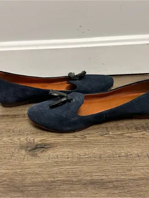 Madewell| Navy Suede Tassel Loafers Classic Slip-On sz 7 thumbnail 6