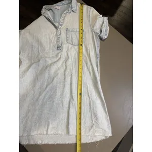 Women’s Pink Lily Mineral Wash Shirt Dress Mini Large Button Casual Short sleeve thumbnail 6