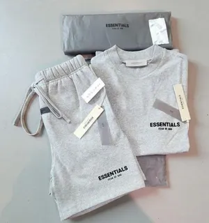 Essentials large Dark oat Shirt and Shorts set new  thumbnail 1
