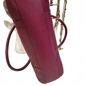 Kate Spade Large Plum Burgundy Leather Nicola Chester Satchel Handbag Purse thumbnail 4