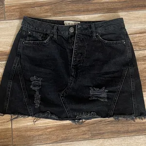 We the free black button up denim skirt thumbnail 2