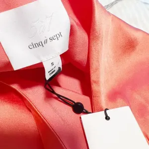 CINQ A SEPT NWT Stace Silk One Shoulder Blouse in‎ Coral Going Out Date Looks thumbnail 6
