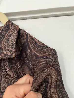 Vintage Brown Paisley Blazer Jacket USED Oversize women’s size small wool thumbnail 5