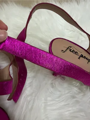 Free People Collection Candice Sandals Heels Metallic Magenta 37.5 thumbnail 6