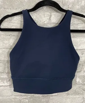 Lululemon Energy Bra High Neck Long Line Rib True Navy thumbnail 1