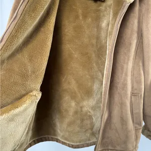 Esprit Faux Suede Hooded Jacket‎ in Brown Size Medium thumbnail 4