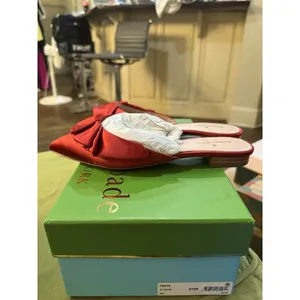 Kate Spade New York RED SATIN‎ Women's Faryn Ballet Flat Size 7.5 Ruffle thumbnail 4