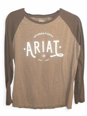 Ariat Lg Two-Tone Brown Raglan Shirt thumbnail 2