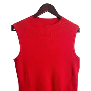 Talbots Women Ribbed Top‎ MP Coral Crew Neck Sleeveless Drop Waist Layering Cozy thumbnail 7