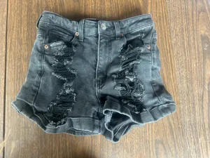 American eagle black jean shorts thumbnail 1