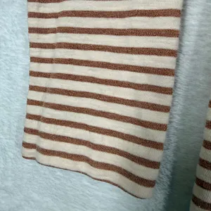 J.Crew Artist T Womens Small Cream Copper Metallic Striped Boat Neck Shirt F4264 thumbnail 9