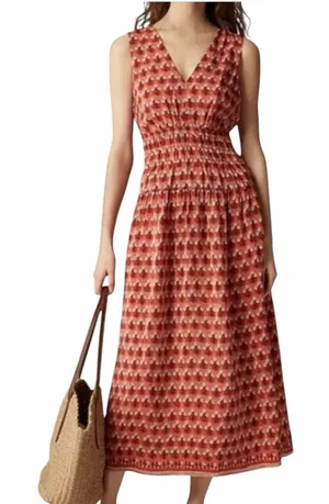 J.Crew - Hyacinth Block Print Crepe de Chine Smocked Maxi Dress Sz XL thumbnail 1