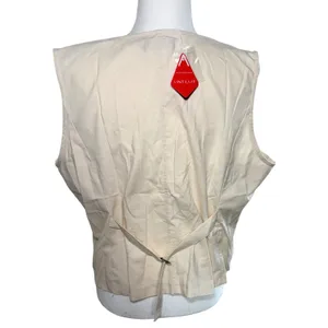 NEW Mint Limit Cream Cotton Linen Button Front Waistcoat Vest Womens XXL Capsule thumbnail 7