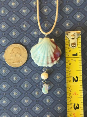 Handmade ceramic shell pearl boho beach necklace🐚☀️🌊 thumbnail 6