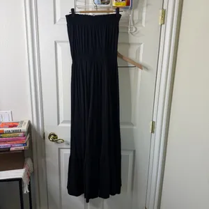 Daily Practice by Anthropologie Flounced Maxi Dress in Black Womens Size M thumbnail 7