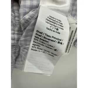 J.Crew Top Women‎ SMALL Purple White Striped Short Sleeve Smocked Cropped thumbnail 5