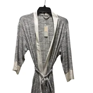 Kindred Bravely Emmaline Maternity Robe gray marled fabric satin trim L/XL NEW thumbnail 4