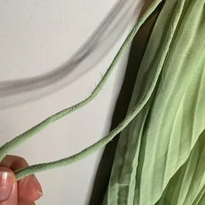 ASOS Design Pleated Cami Maxi Dress Drawstring Waist in Sage Green thumbnail 4