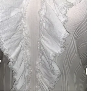 Anthropologie Pilcro V-Neck Ruffle Tank Top in White Size L Y2K Yacht Nautical thumbnail 4