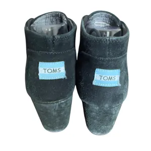 TOMS‎ Women's Desert Wedge Black Lace-Up Ankle Booties Black US 9 Suede thumbnail 5