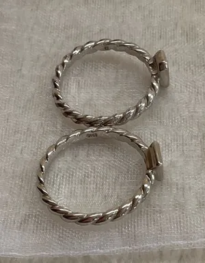 Twisted Rope Stacking Rings in Silver thumbnail 1