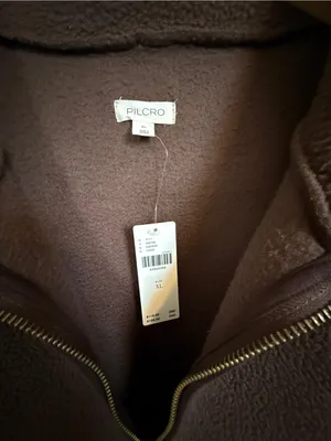 Pilcro Anthropologie Half Zip Sherpa Fleece Pullover Chocolate Brown XL NWT thumbnail 8