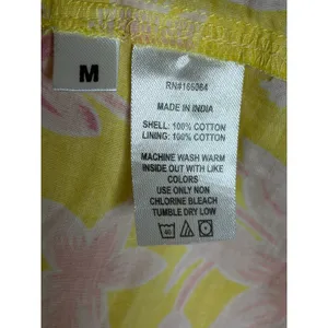 FLOE Yellow Embroidered Boho Dress Medium Festival Sundress Cotton Floral thumbnail 8