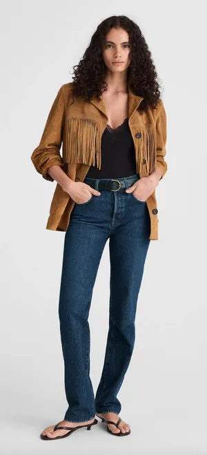 Madewell The Longline Straight Jean Mckinney Wash Dark Blue Rigid US 25 thumbnail 1