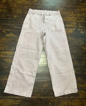 American Eagle Y2K skater destroyed 14 pink wide leg normcore jeans thumbnail 1