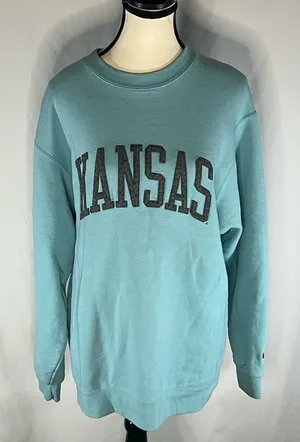 Champion Athleticwear Kansas University Arched Block Letter Crewneck Sweatshirt thumbnail 1
