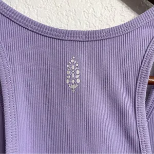 NWT Free People Womens Tank Top Summer Lilac Strappy Ribbed Crop Size Medium thumbnail 7