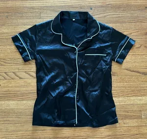 Button front pajama top Black thumbnail 1
