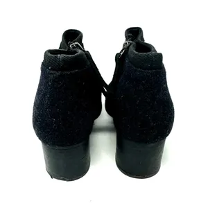 Toms Size 6.5 Boots Black 2"‎ Heel Side Zip Pointed Toe Leather Suede Workwear thumbnail 4