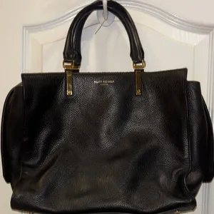Kurt Geiger London Emma Tote Black Textured Leather Handbag Gold Toned Hardware thumbnail 1