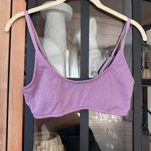Triangl Mica Violet sparkle glitter Bikini Top scoop neck small+ swim thumbnail 2
