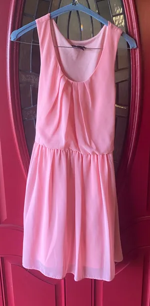 By and By Pink Belted Knee Length Dress thumbnail 1