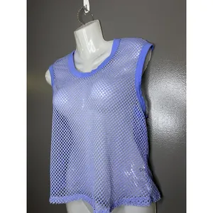 Free People Mesh Tank Top Womens Small Purple Sleeveless Sheer Fishnet Festival thumbnail 4