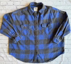 Aerie Plaid Flannel Shirt Women's Large Fall Button Down Cabincore Outdoor thumbnail 1