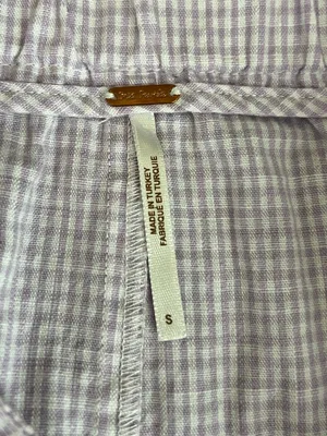 Free People FP Women’s Kate Micro Plaid Purple Gingham Straight Leg Pants Size S thumbnail 4