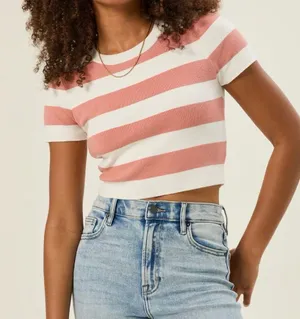 NEW Altar’d State Striped Crop Top Size XXL NWT thumbnail 1