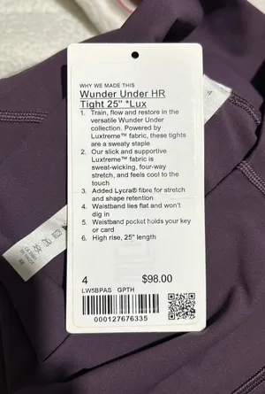 Lululemon Purple Wunder Under Leggings thumbnail 2