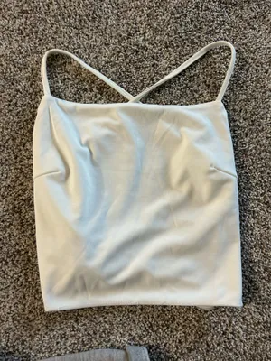 Open back tank top White thumbnail 1